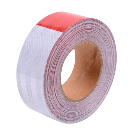 2 In X 75' Ft Trailer Truck Conspicuity DOT Class 2 Reflective Safety Tape - Red/White